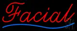 Cursive Red Facial Blue Waves Neon Sign