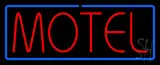 Red Motel with Blue Border Neon Sign