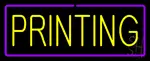 Yellow Printing with Purple Border Neon Sign