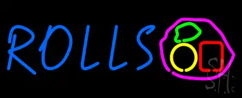 Blue Rolls Logo Neon Sign