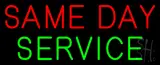 Red Same Day Service Neon Sign