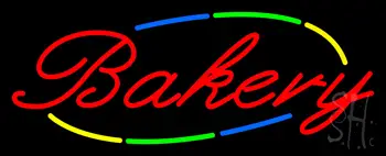 Multicolored Cursive Bakery Neon Sign