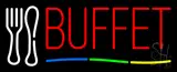Brffet with Multi Colored Line Neon Sign