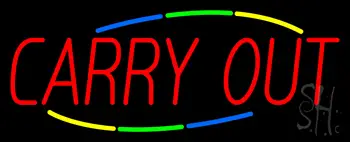 Multi Colored Carry Out Neon Sign