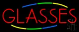 Deco Style Red Glasses Neon Sign