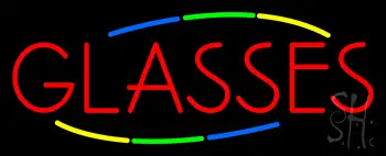 Deco Style Red Glasses Neon Sign