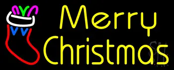 Yellow Merry Christmas Neon Sign