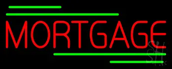 Red Mortgage Green Lines Neon Sign