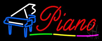 Piano with Logo Neon Sign