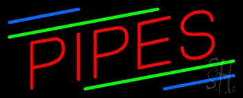 Pipes with Multi Colored Lines Neon Sign