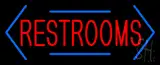 Restrooms Neon Sign with Arrow