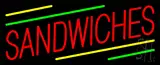 Red Sandwiches Yellow & Green Line Neon Sign