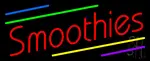 Red Smoothies with Multi Colored Lines Neon Sign