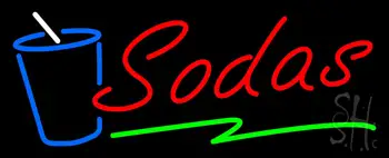 Red Sodas with Glass Neon Sign