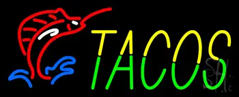 Yellow Green Tacos Neon Sign