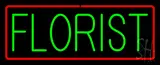 Green Florist with Red Border Neon Sign