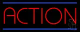 Red Action with Blue Lines LED Neon Sign