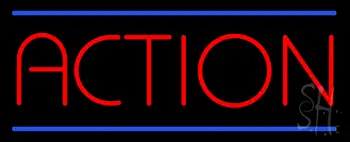 Red Action with Blue Lines LED Neon Sign