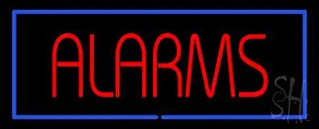 Red Alarms with Blue Border LED Neon Sign
