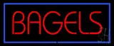 Red Bagels with Blue Border LED Neon Sign