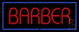 Red Barber with Blue Border LED Neon Sign