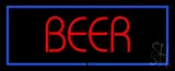 Red Beer with Blue Border LED Neon Sign