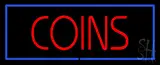 Red Coins Blue Border LED Neon Sign