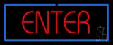 Red Enter with Blue Border LED Neon Sign