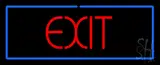 Red Exit LED Neon Sign with Blue Border LED Neon Sign