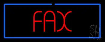 Red Fax Blue Rectangle LED Neon Sign