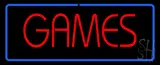 Red Games Blue Border LED Neon Sign