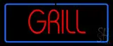 Red Grill with Blue Border LED Neon Sign