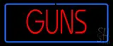 Red Guns Blue Border LED Neon Sign