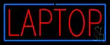 Red Laptop Repair with Blue Border Neon Sign