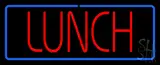 Red Lunch Blue Border LED Neon Sign