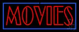 Red Movies with Blue Border Neon Sign