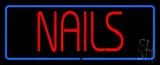 Red Nails Blue Border LED Neon Sign