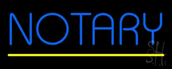 Blue Notary Yellow Line LED Neon Sign