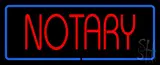 Red Notary Blue Border LED Neon Sign