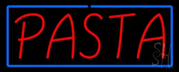 Red Pasta with Blue Border Neon Sign