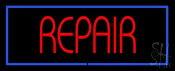 Red Repair Blue Border LED Neon Sign