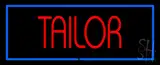Red Tailor with Blue Border LED Neon Sign