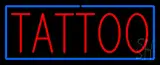 Red Tattoo Blue Border Neon Sign