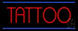 Red Tattoo Blue Border LED Neon Sign