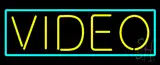 Yellow Video Turquoise Border LED Neon Sign