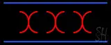 Red X X X Blue Lines LED Neon Sign