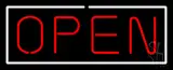 Open - Horizontal Red Letters with White Border LED Neon Sign