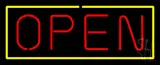 Open - Yellow Border Red Letters LED Neon Sign