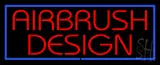 Red Airbrush Design with Blue Border  LED Neon Sign