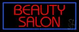 Red Beauty Salon with Blue Border LED Neon Sign